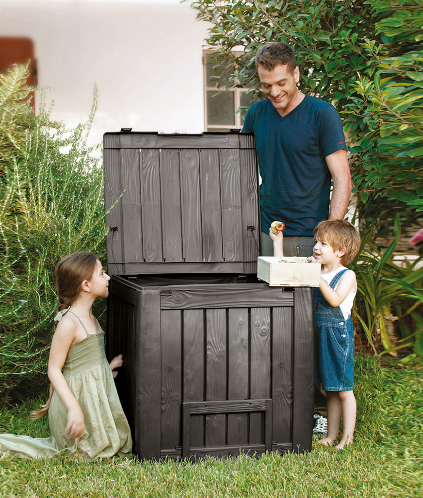 Компостер садовый Keter DECO COMPOSTER объем 340 л из пластика под дерево для дачи